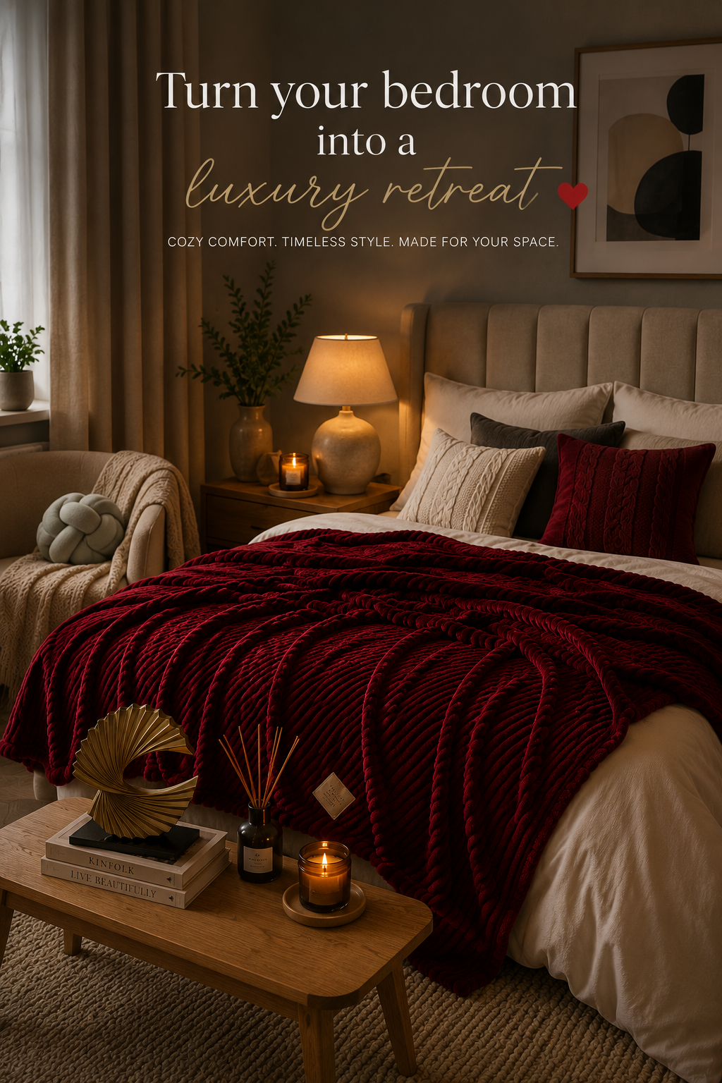 CloudNest Luxe Ribbed Fleece Blanket
