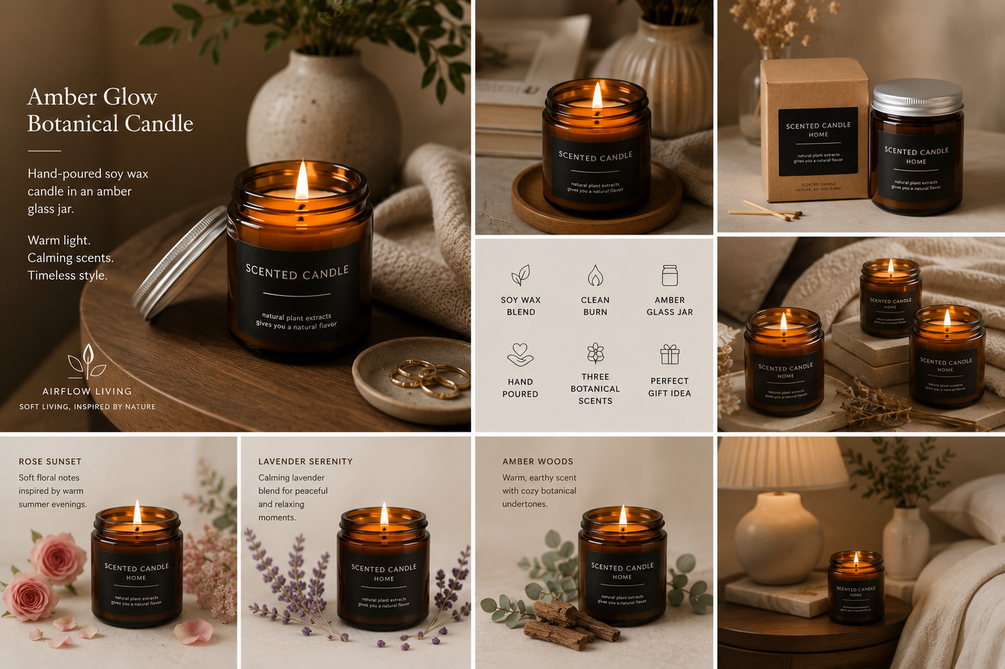 Amber Glow Botanical Candle