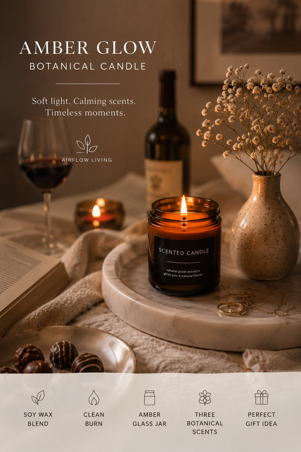 Amber Glow Botanical Candle