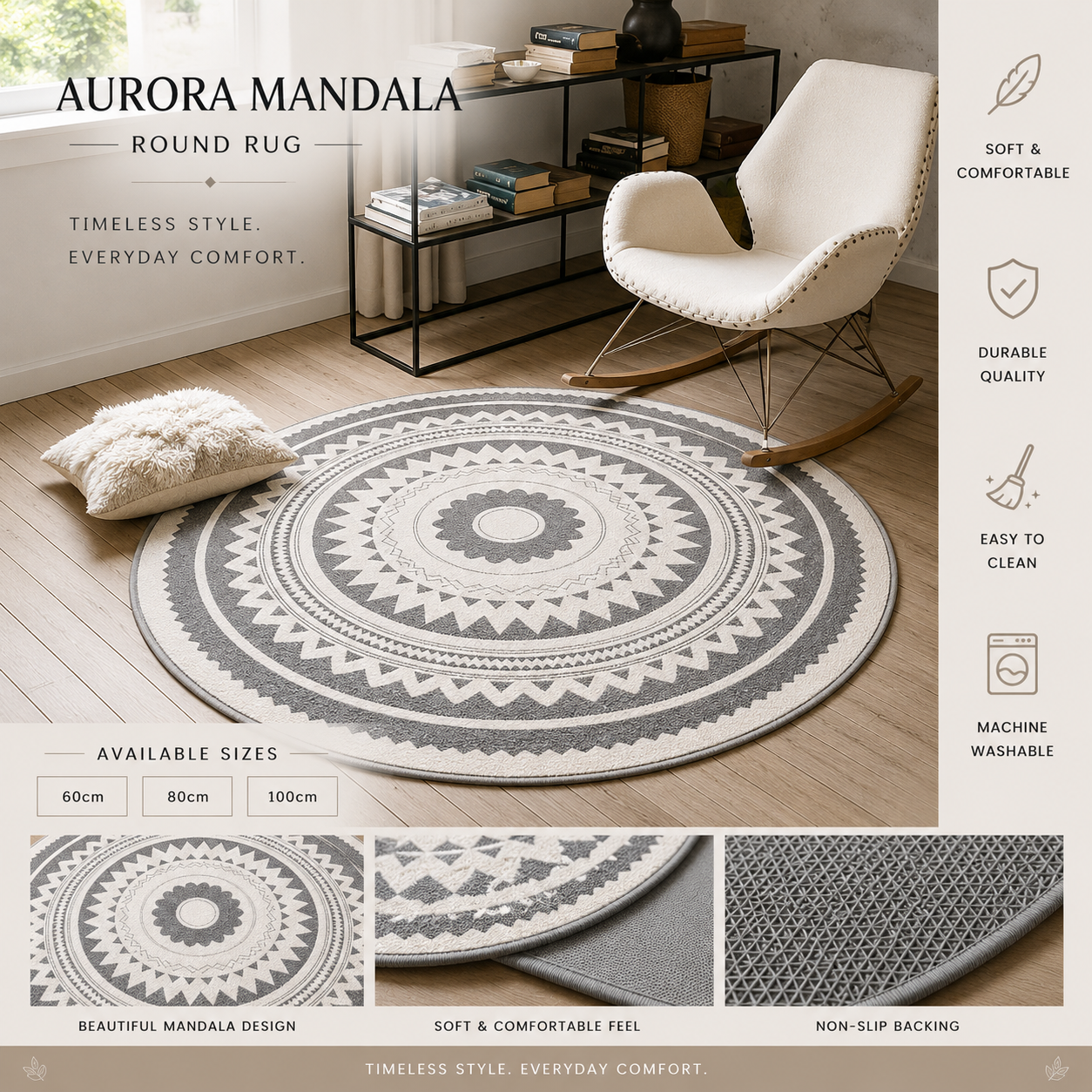Aurora Mandala Round Rug