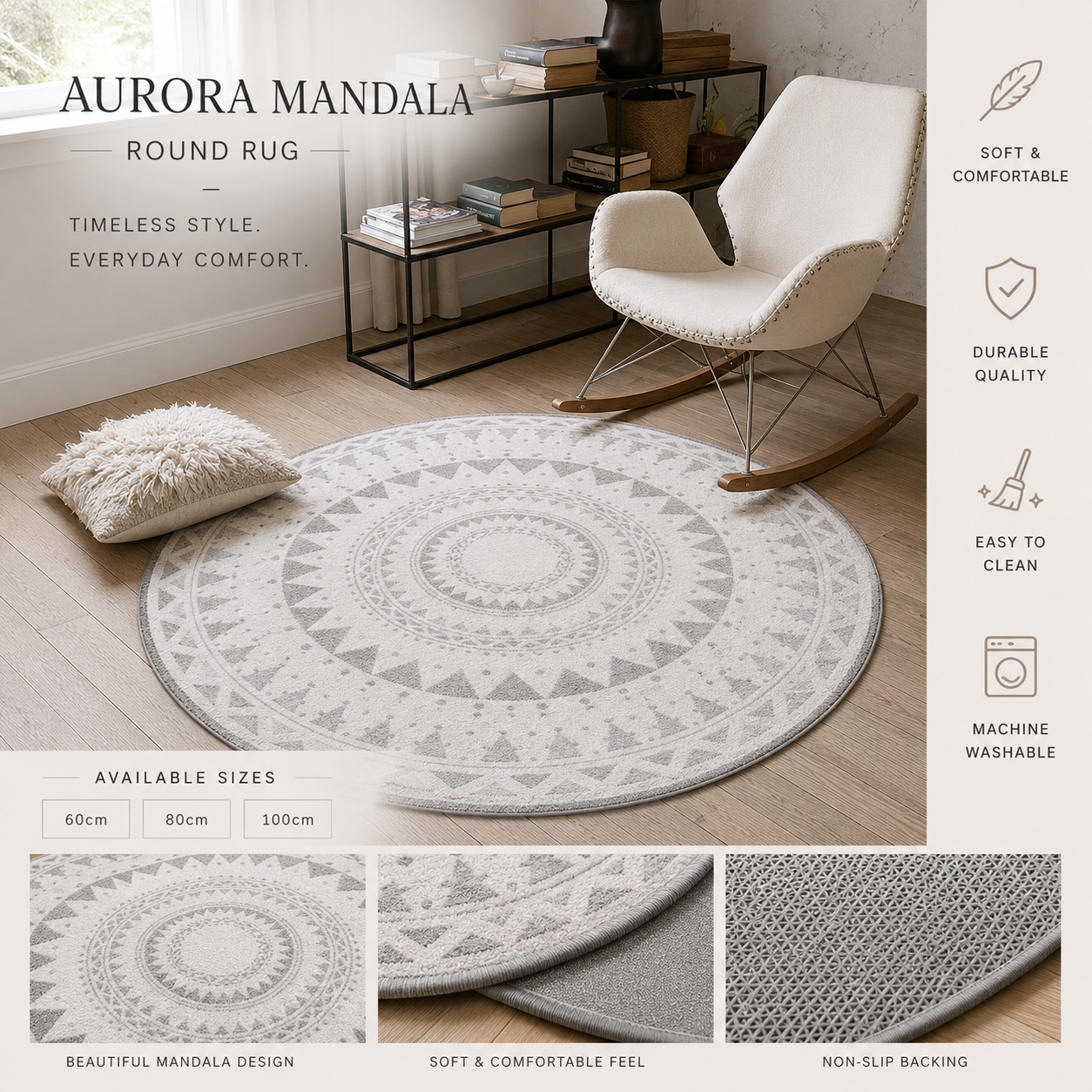 Aurora Mandala Round Rug