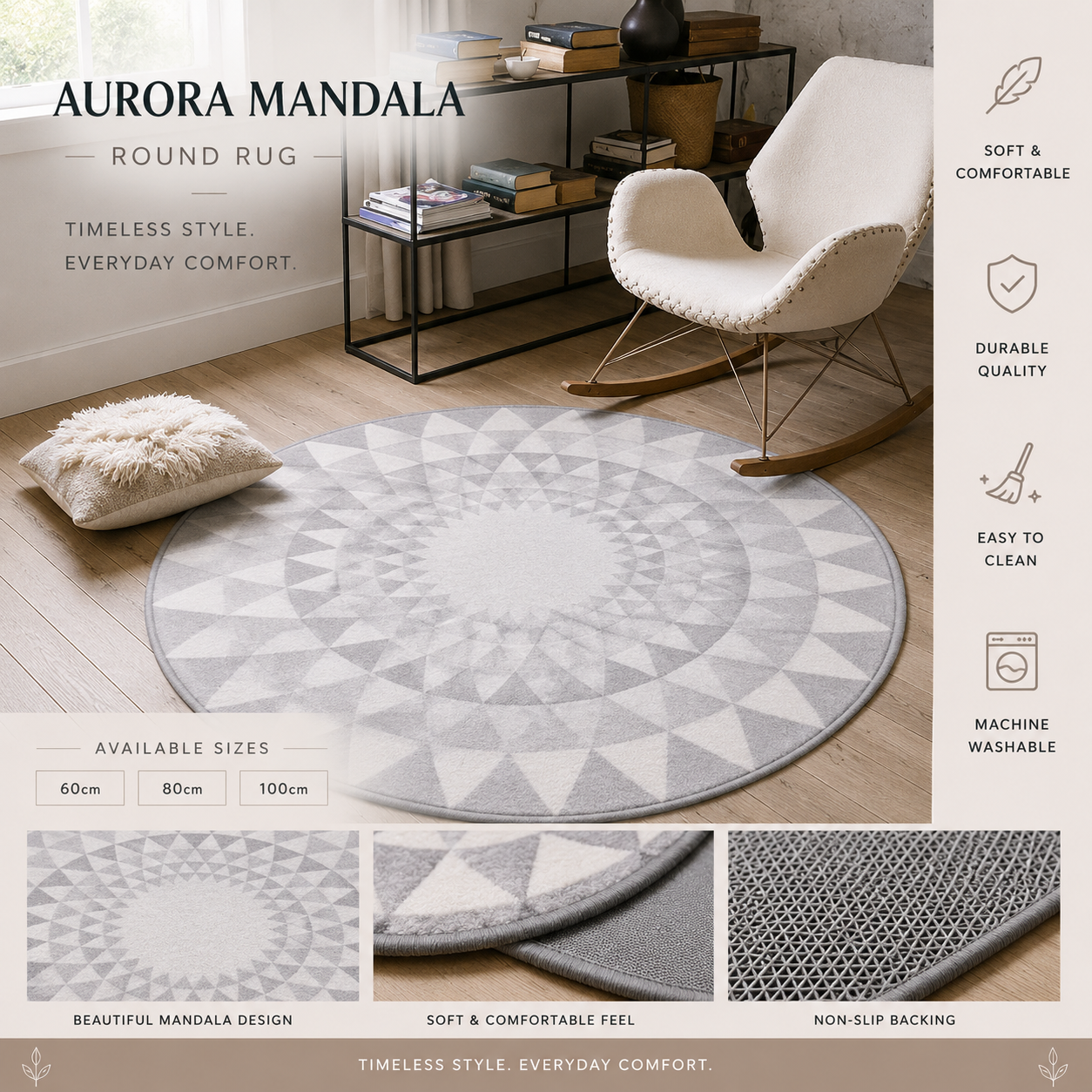 Aurora Mandala Round Rug