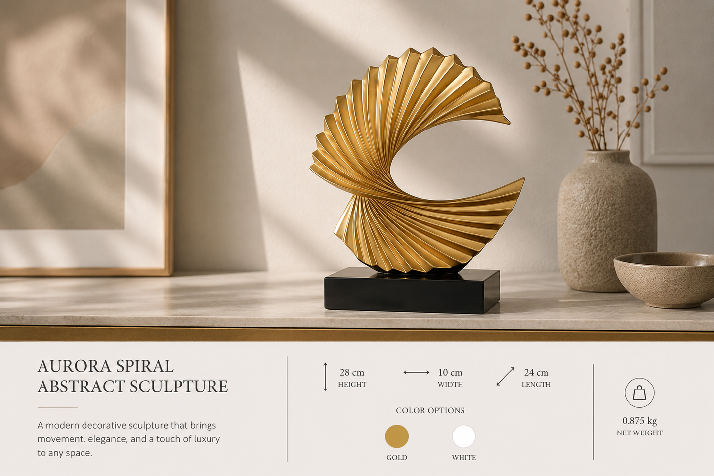Aurora Spiral Abstract Sculpture