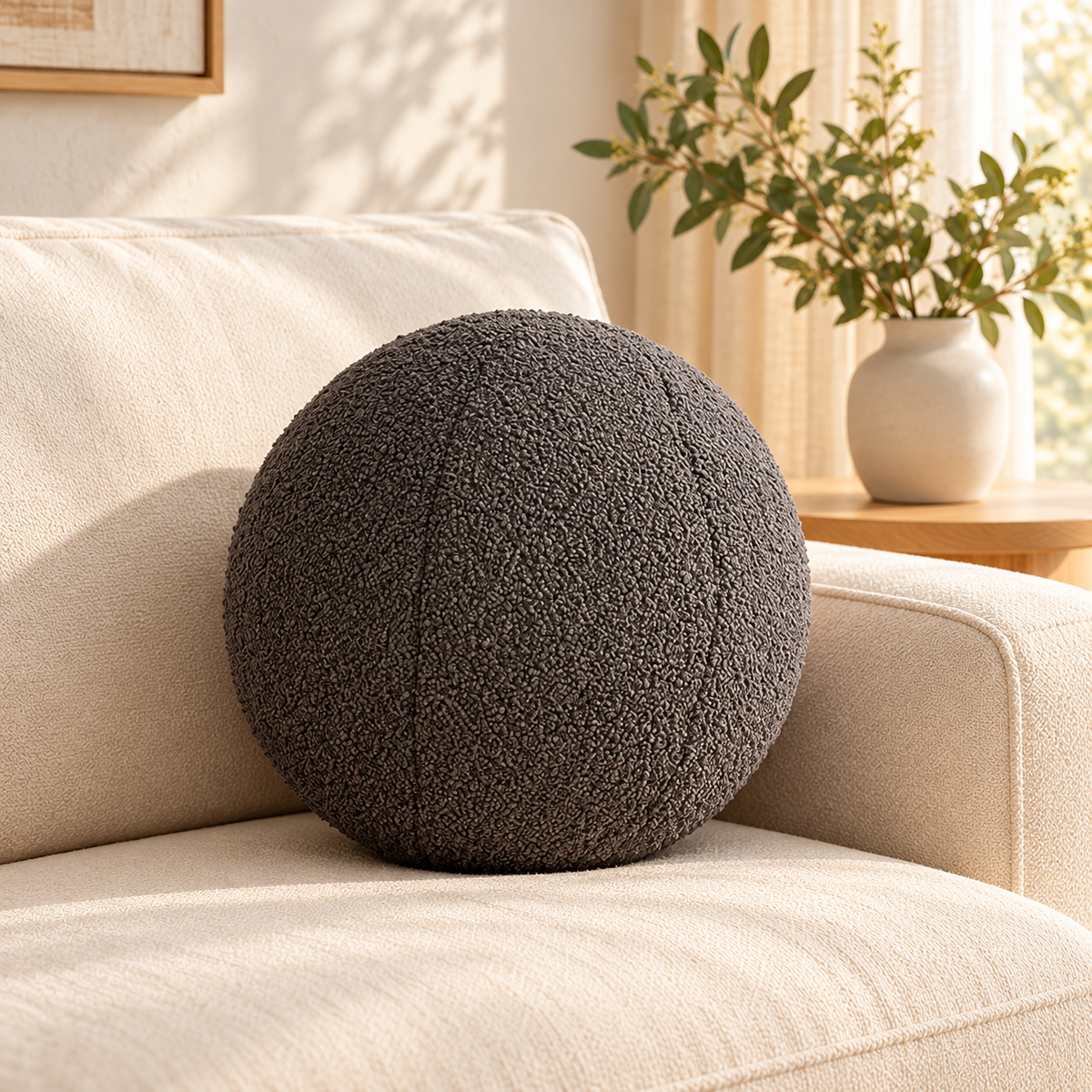 Nordic Bouclé Geometric Cushion
