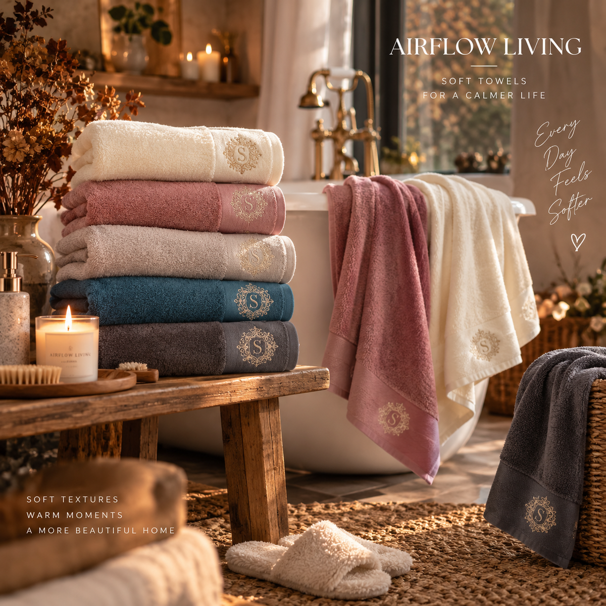 Élan Embroidered Cotton Bath Towel