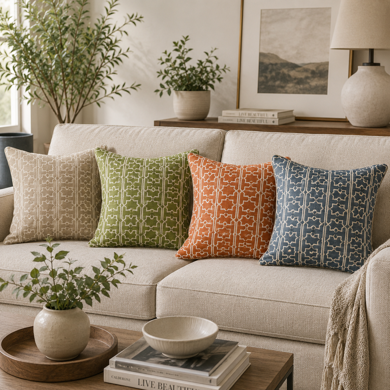 Hampton Luxe Geometric Cushion Cover | 50x50 cm