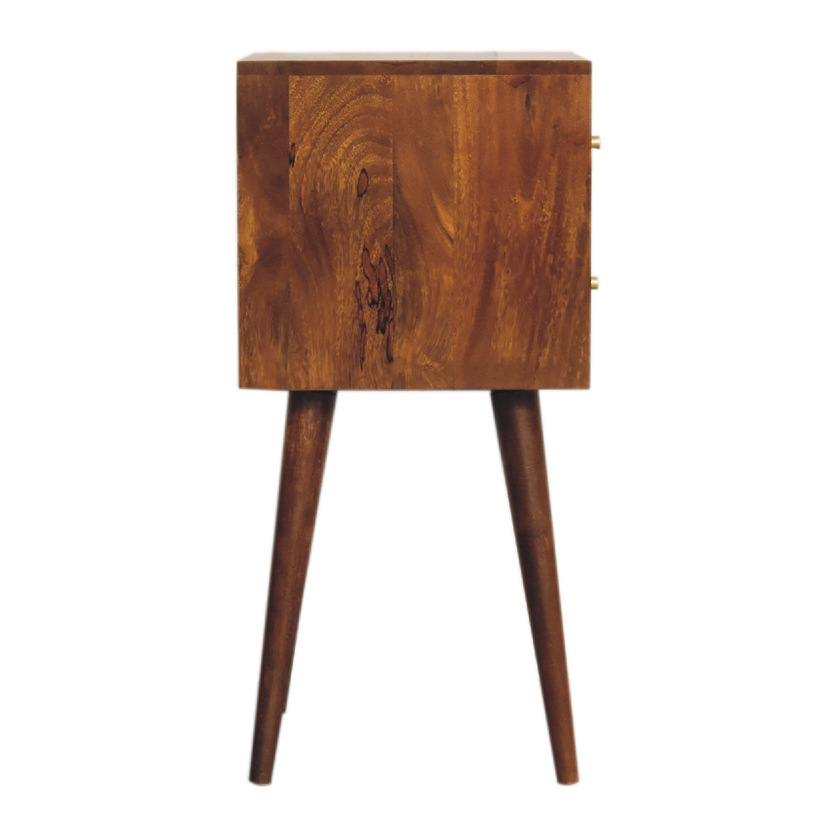 Chestnut Cube 2-Drawer Bedside Table