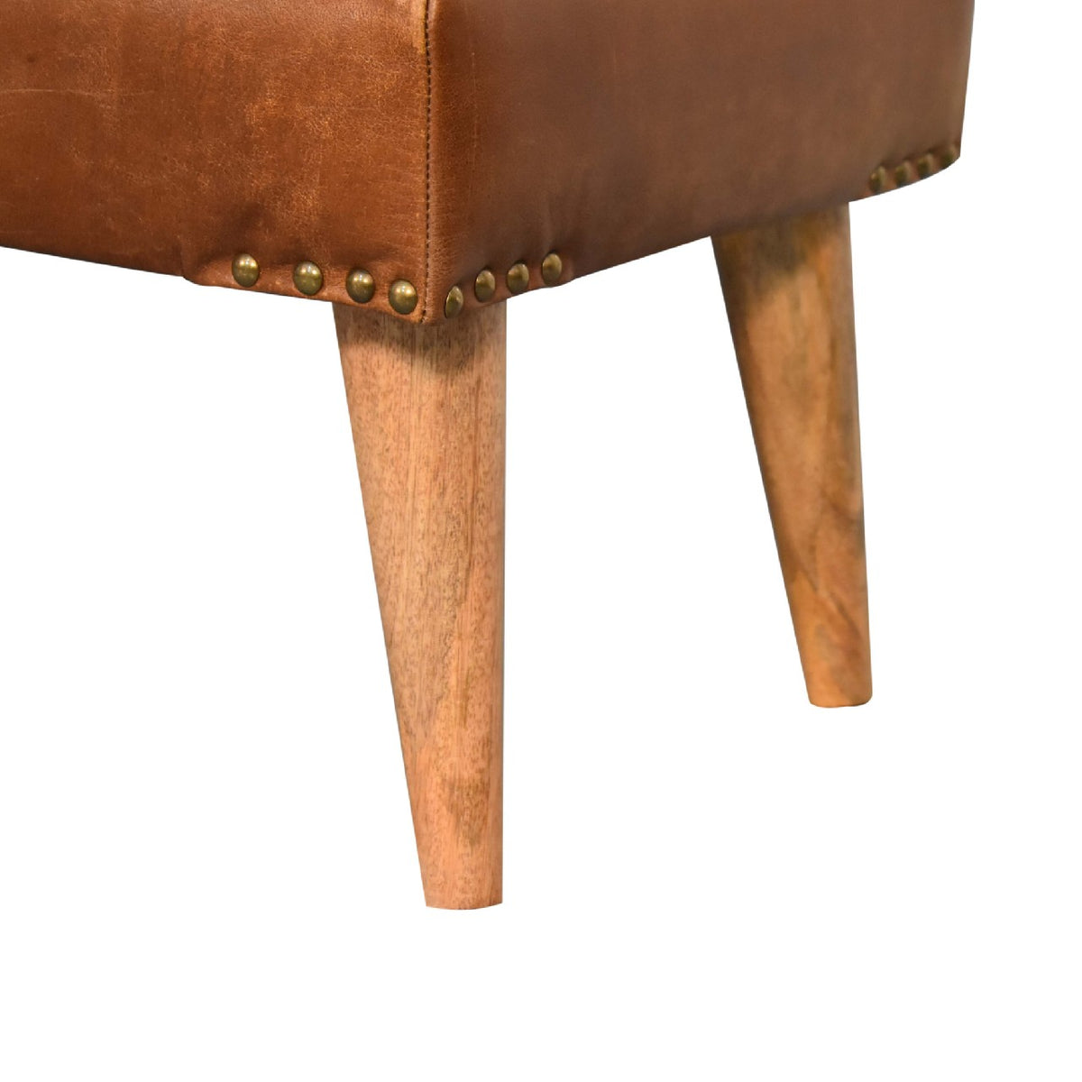 Arden Bouclé & Buffalo Leather Bench