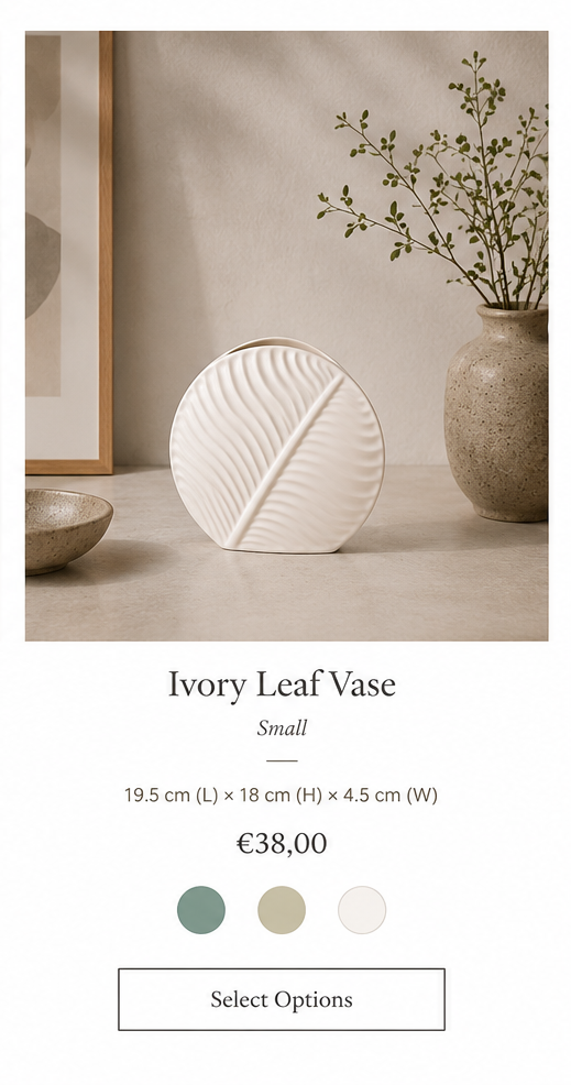 Ceramic Leaf Ornament Vase