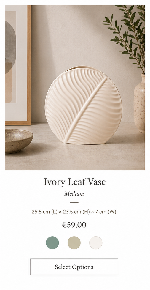 Ceramic Leaf Ornament Vase