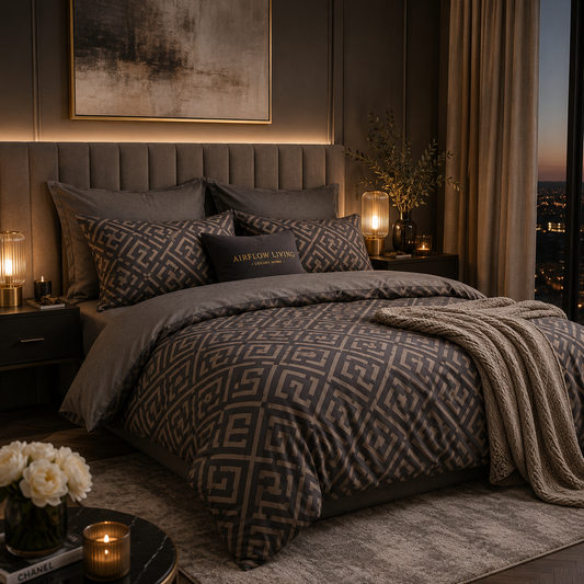 Luxury Geometric Bedding Set – Duvet Cover & 2 Pillowcases (3-Piece Set)