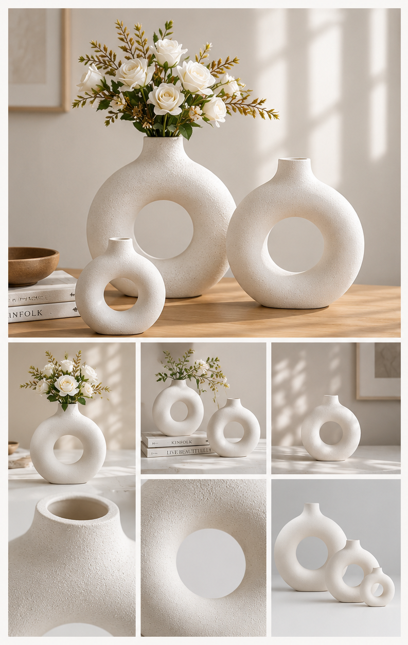 Nordic Frosted Ceramic Vase