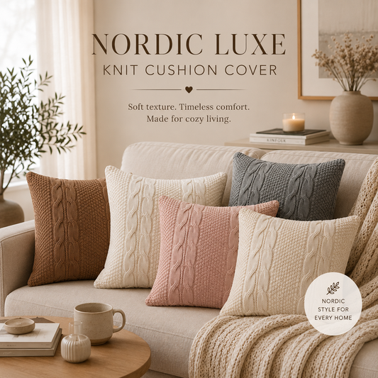 Nordic Luxe Knit Cushion Cover