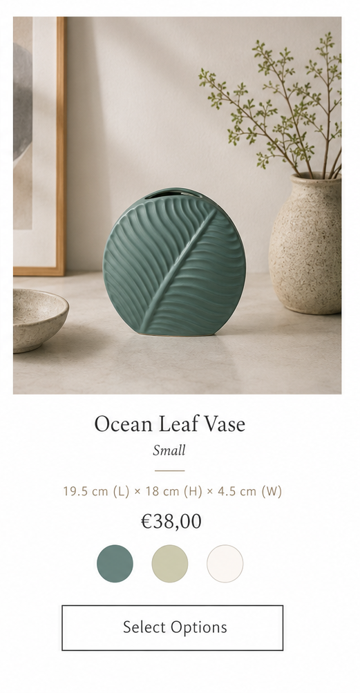 Ceramic Leaf Ornament Vase