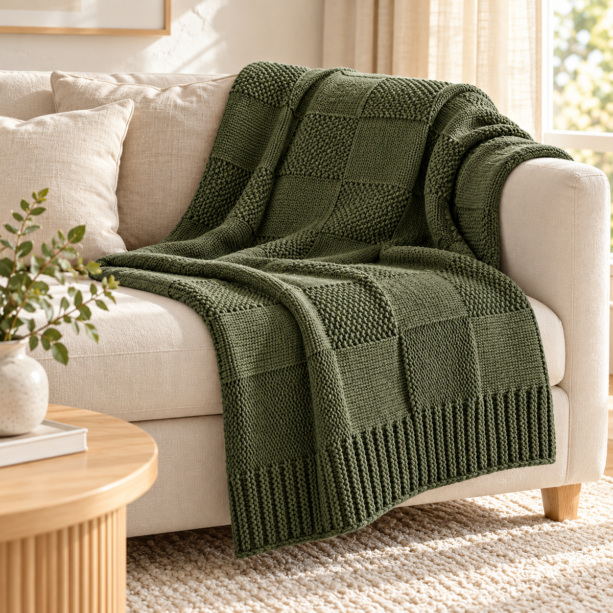 Marlow Grid Knit Throw