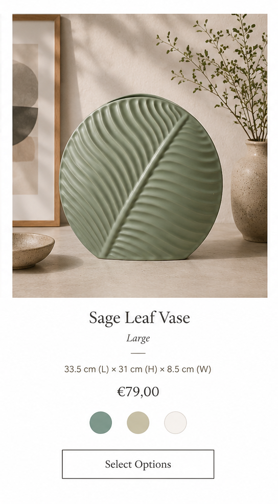 Ceramic Leaf Ornament Vase