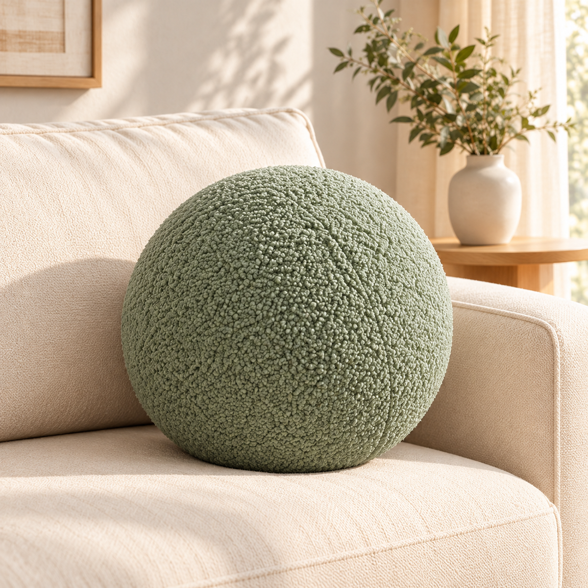 Nordic Bouclé Geometric Cushion