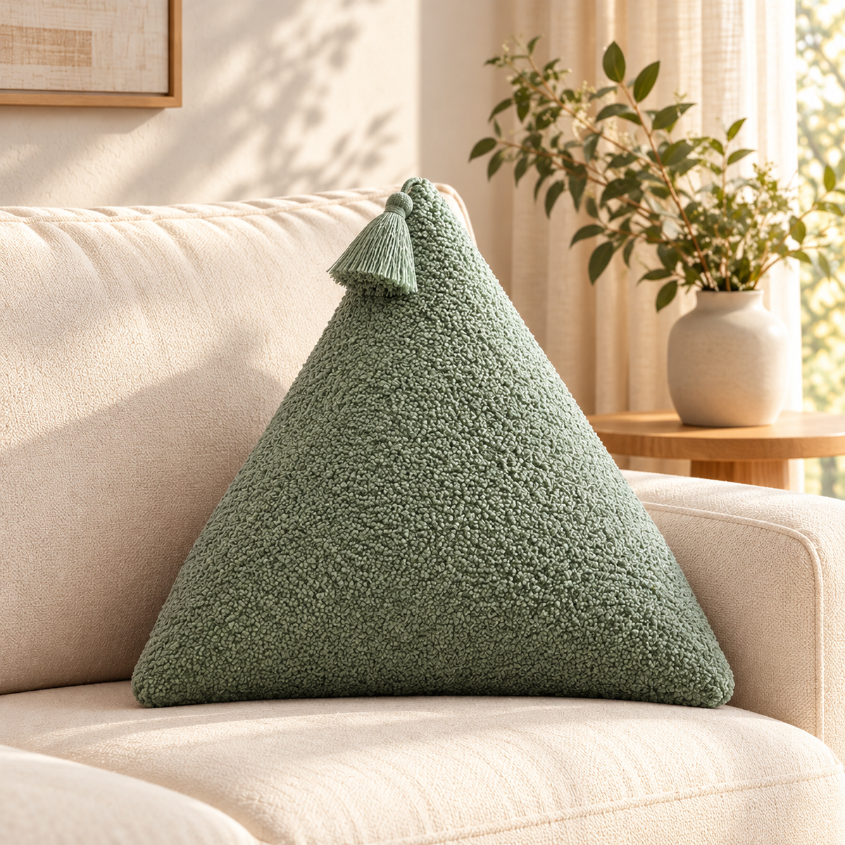 Nordic Bouclé Geometric Cushion