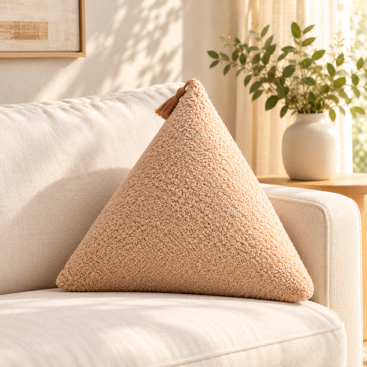 Nordic Bouclé Geometric Cushion