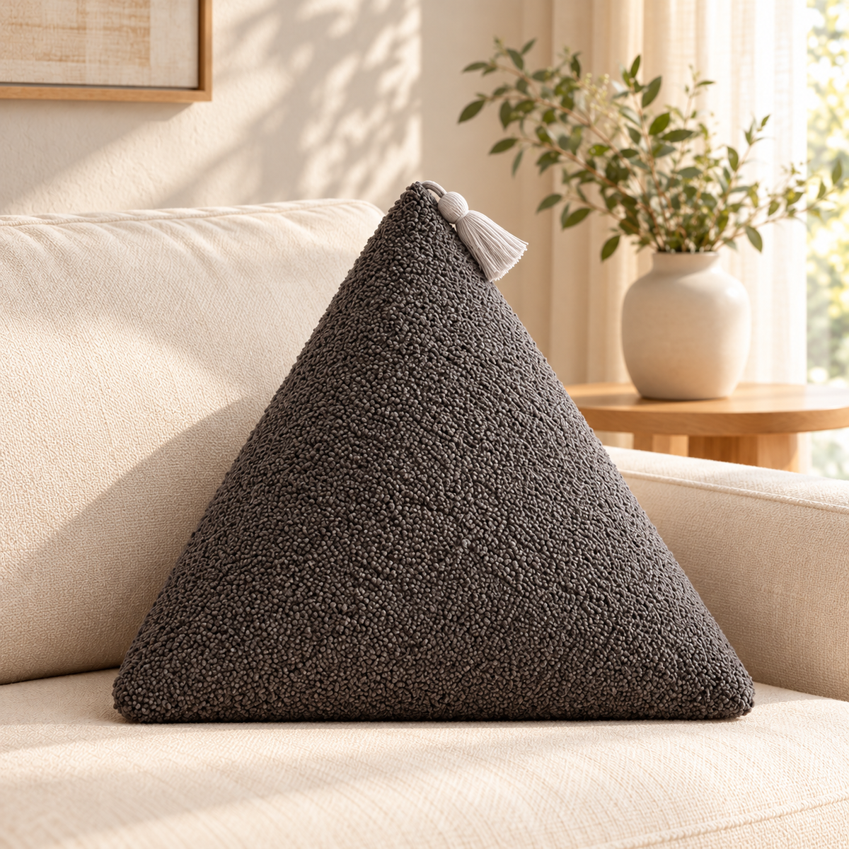 Nordic Bouclé Geometric Cushion