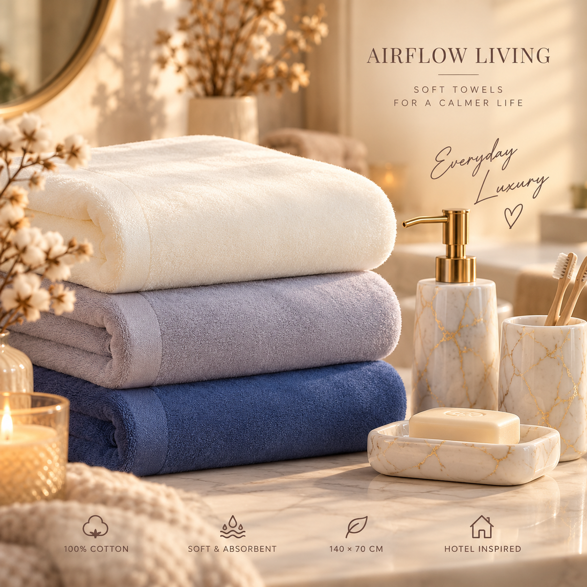 Serene Cotton Jacquard Bath Towel