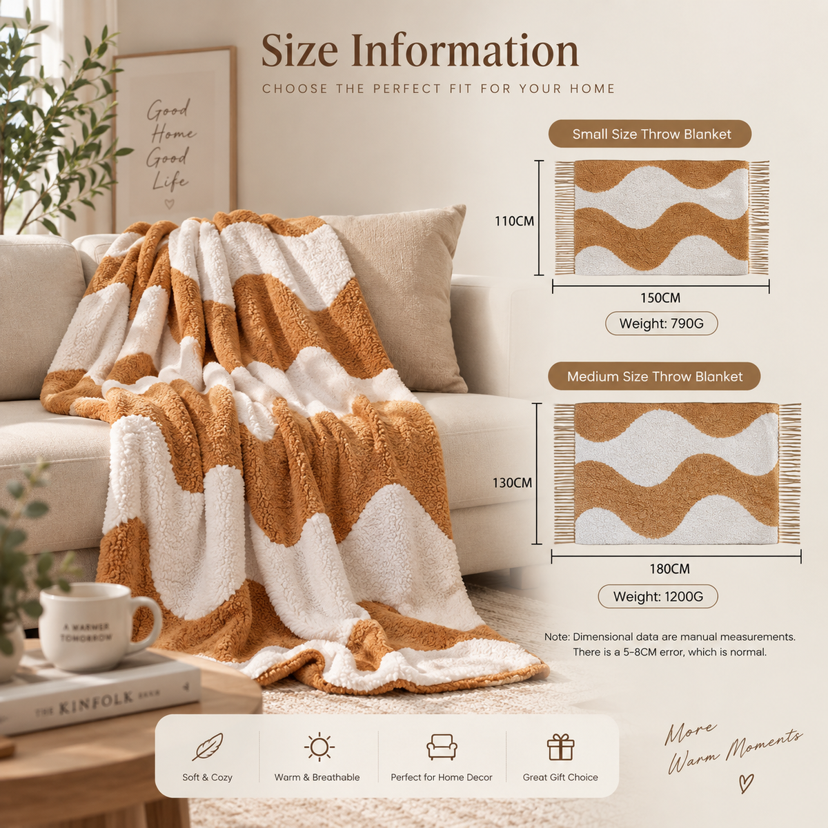 Sienna Wave Chenille Throw