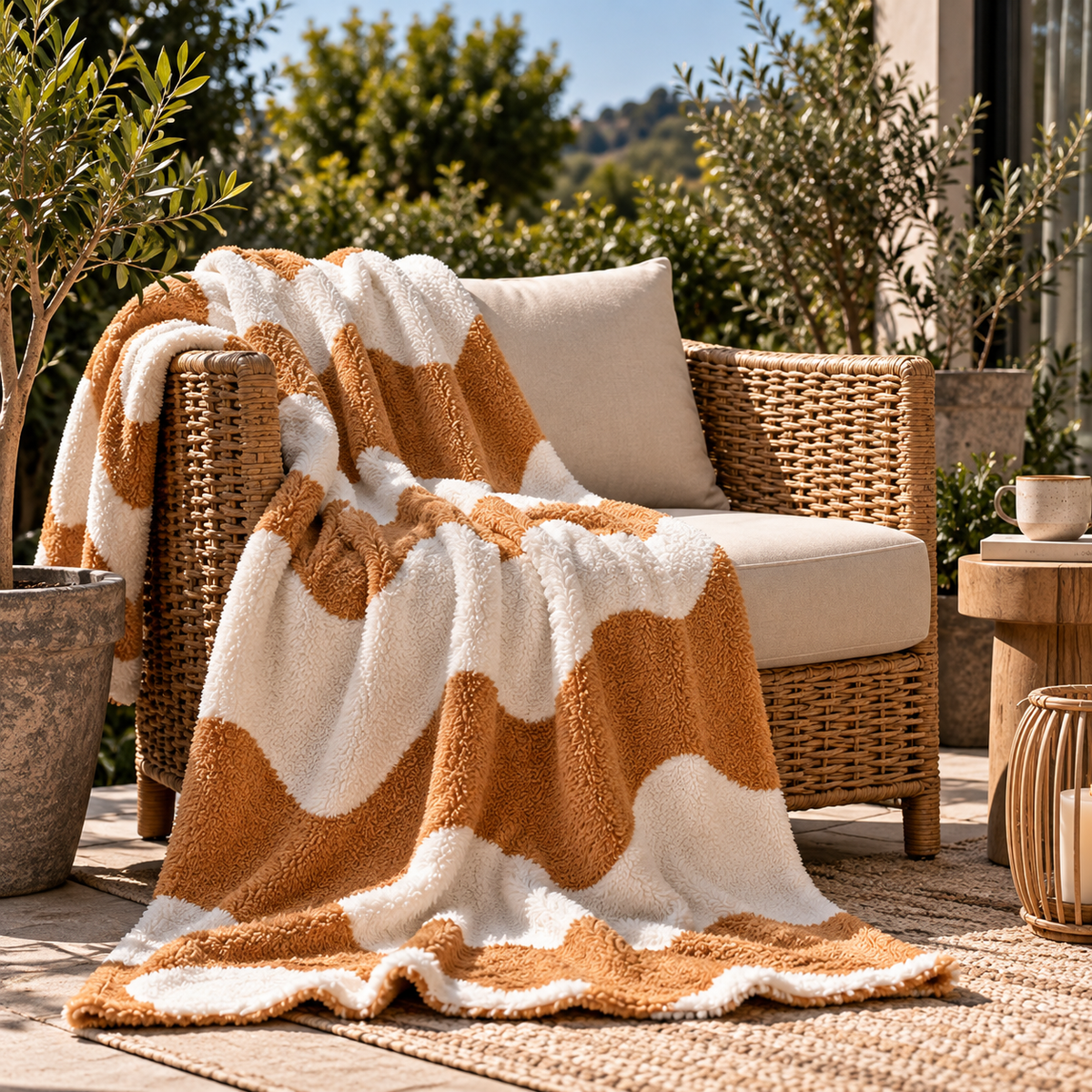 Sienna Wave Chenille Throw