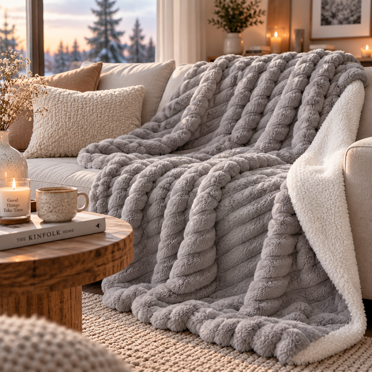 Tuscan Faux Hare Cozy Blanket