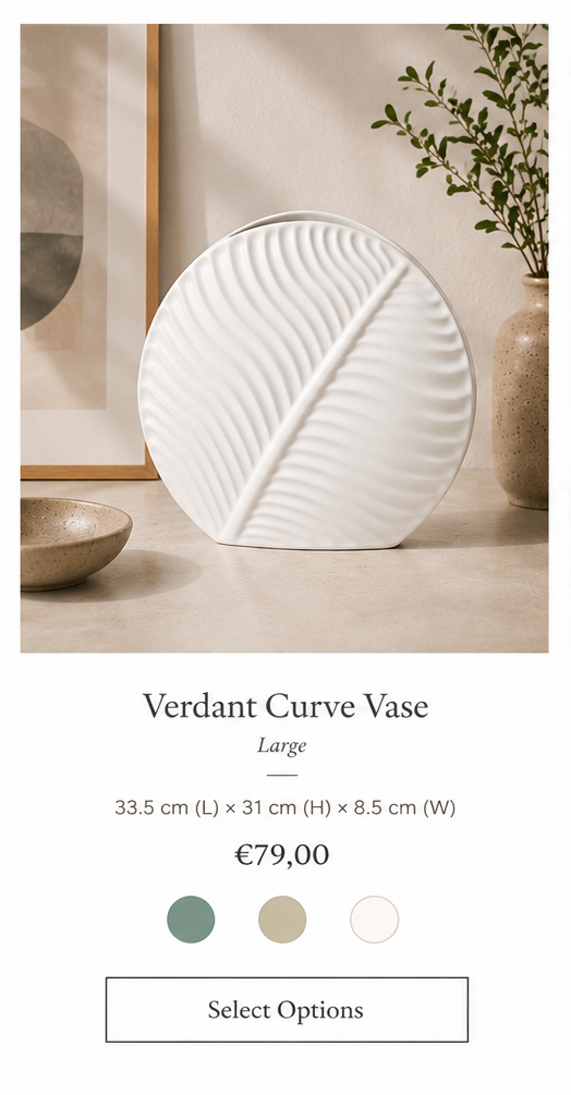Ceramic Leaf Ornament Vase