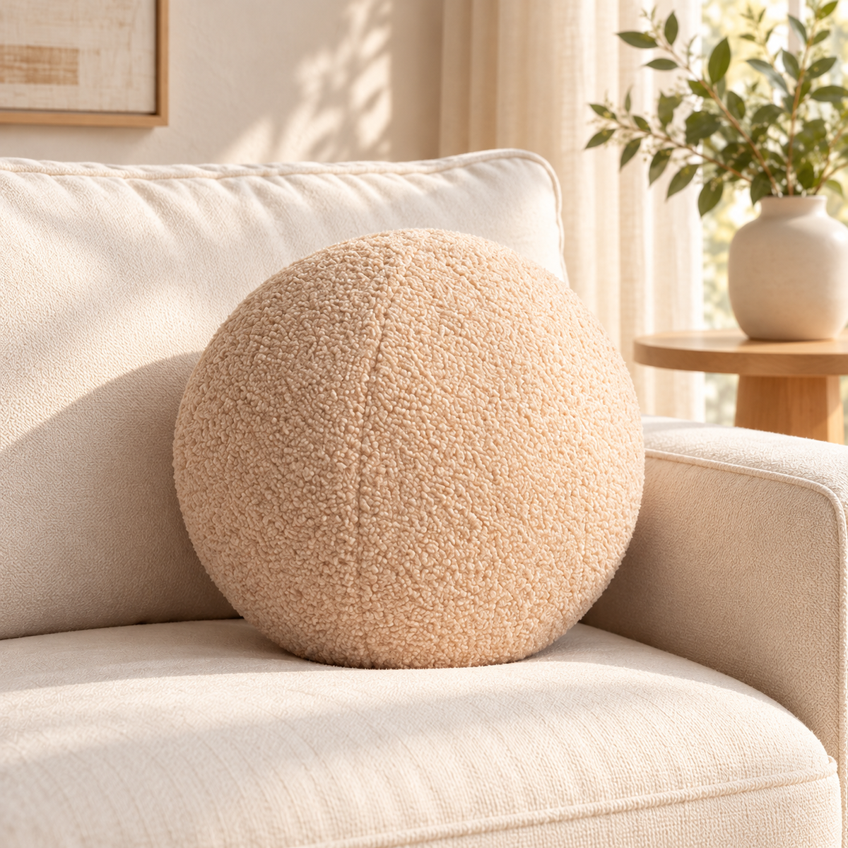 Nordic Bouclé Geometric Cushion