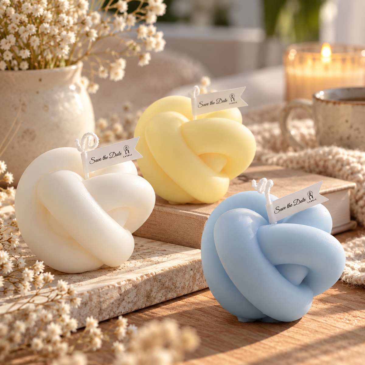 Skulpturale Aromatherapie-Kerze in Knotenform